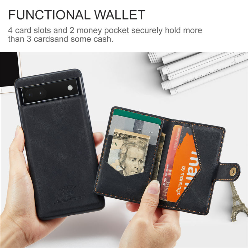 JEEHOOD Google Pixel 6A Wallet Case