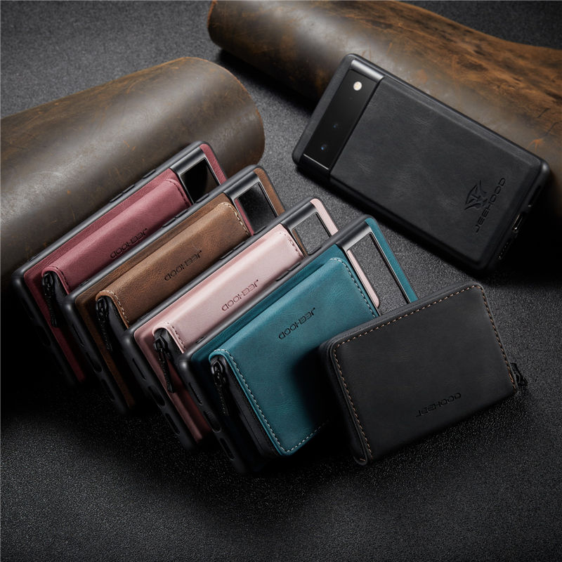 JEEHOOD Google Pixel 6 Pro Wallet Case