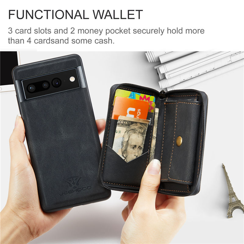 JEEHOOD Google Pixel 7 Pro Wallet Case