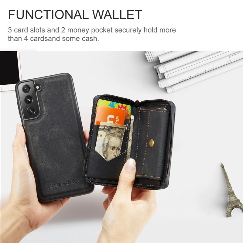 JEEHOOD Samsung Galaxy S21 Wallet Case