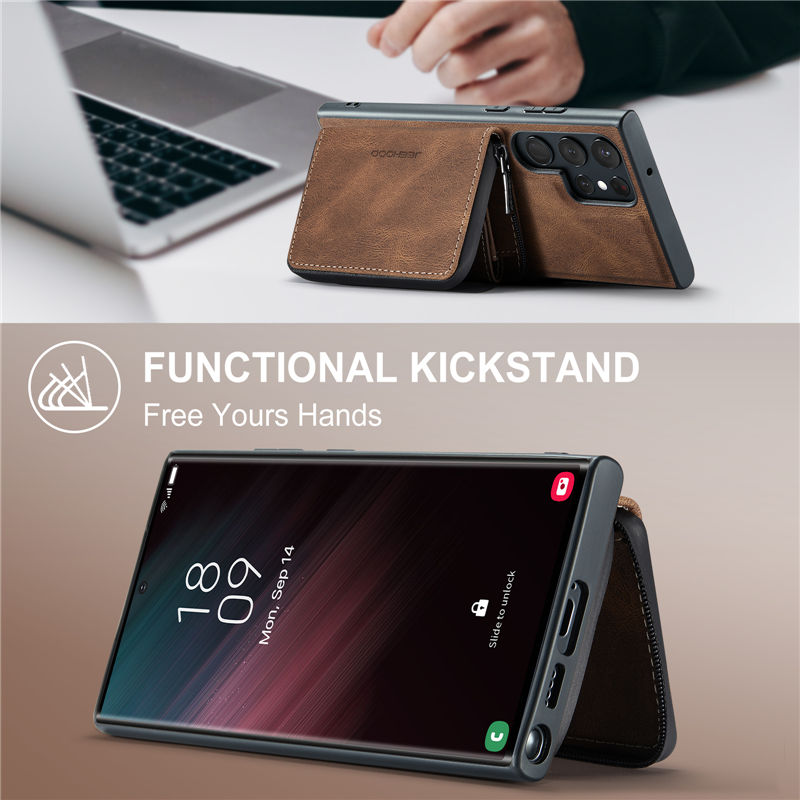 JEEHOOD Samsung Galaxy S23 Ultra Wallet Case