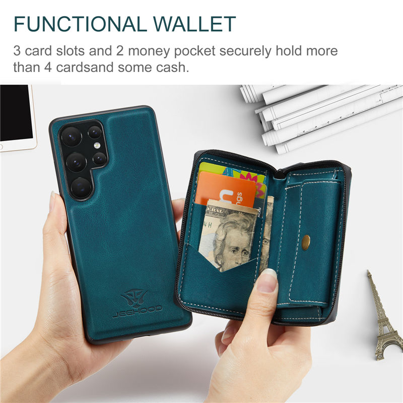 JEEHOOD Samsung Galaxy S23 Ultra Wallet Case