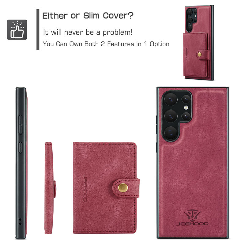 JEEHOOD Samsung Galaxy S23 Ultra 2-in-1 Magnetic Wallet Case