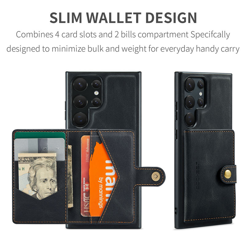 JEEHOOD Samsung Galaxy S23 Ultra 2-in-1 Magnetic Wallet Case