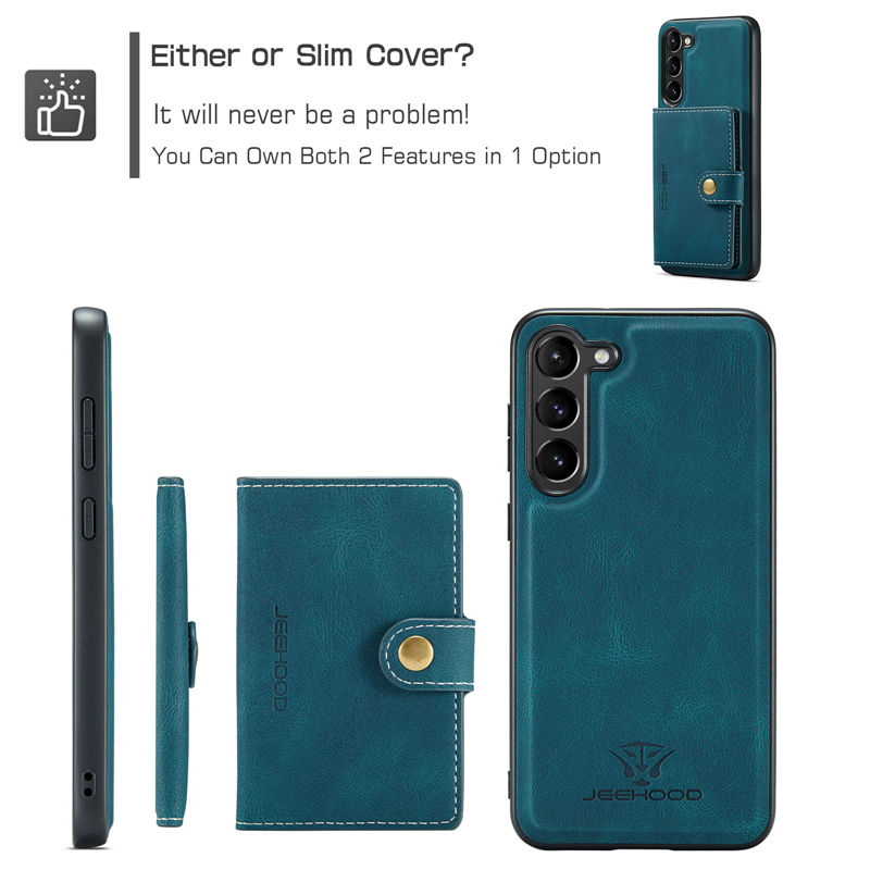 JEEHOOD Samsung Galaxy S23 2-in-1 Magnetic Wallet Case