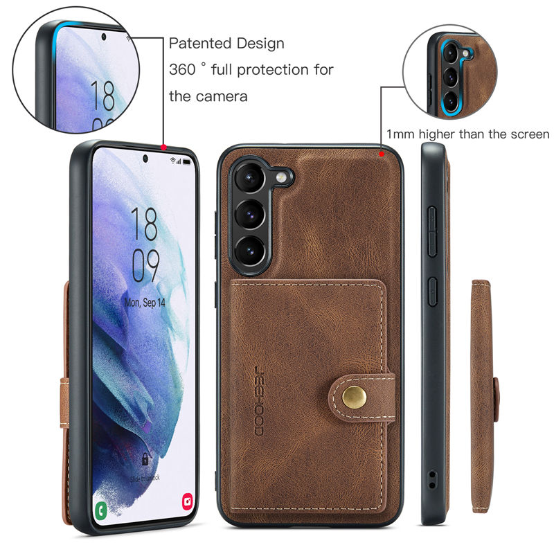 JEEHOOD Samsung Galaxy S23 2-in-1 Magnetic Wallet Case