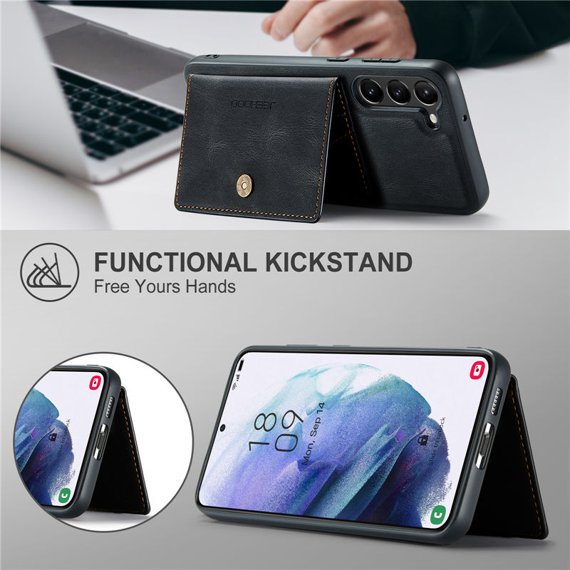 JEEHOOD Samsung Galaxy S23 2-in-1 Magnetic Wallet Case