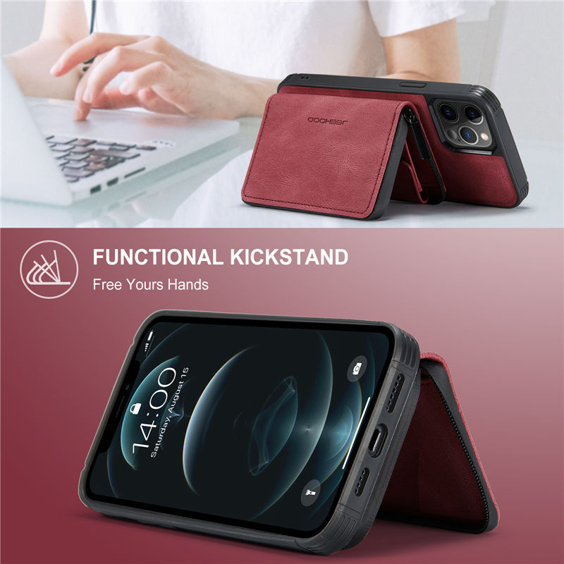 JEEHOOD iPhone 12/12 Pro Wallet Case