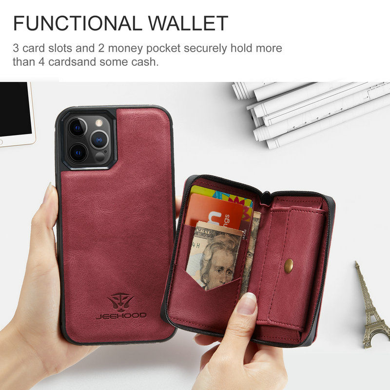JEEHOOD iPhone 12 Pro Max Wallet Case