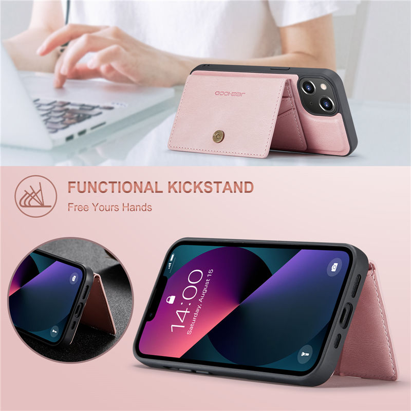 JEEHOOD iPhone 13 2-in-1 Magnetic Wallet Case