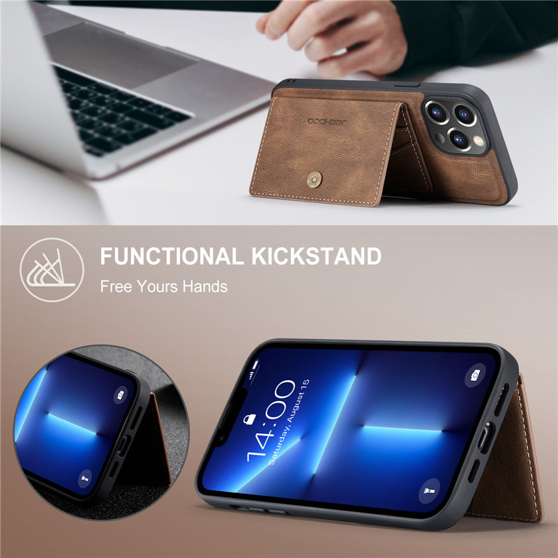 JEEHOOD iPhone 13 Pro Max 2-in-1 Magnetic Wallet Case