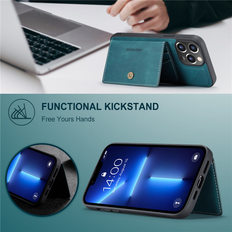 JEEHOOD iPhone 13 Pro 2-in-1 Magnetic Wallet Case