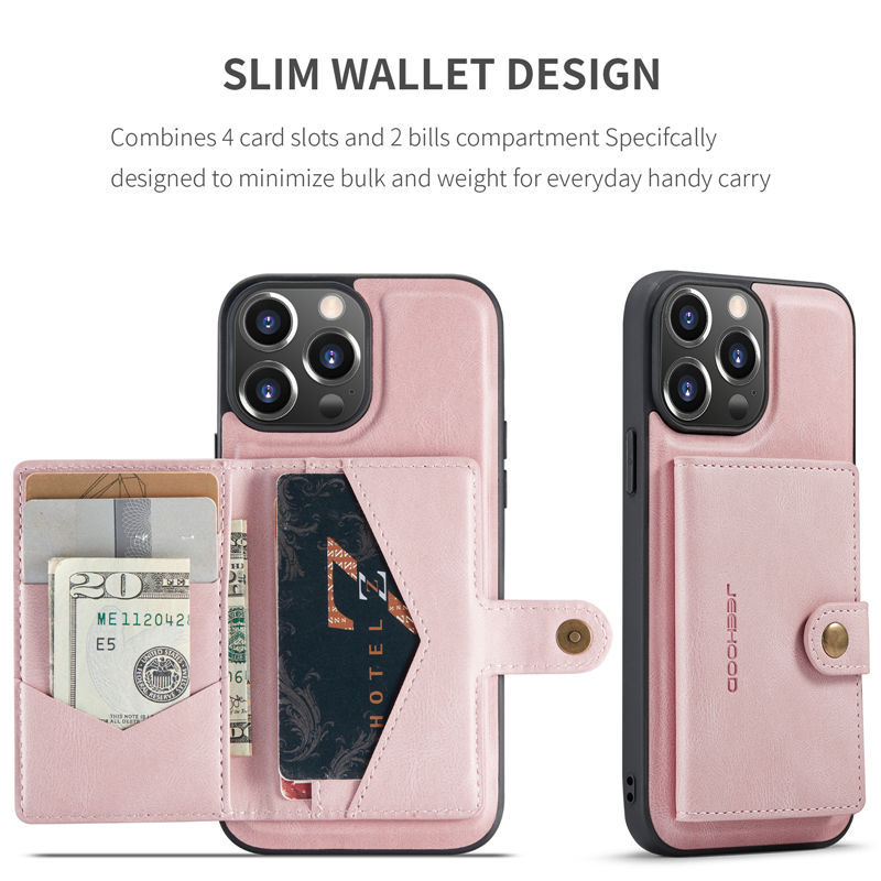 JEEHOOD iPhone 13 Pro 2-in-1 Magnetic Wallet Case