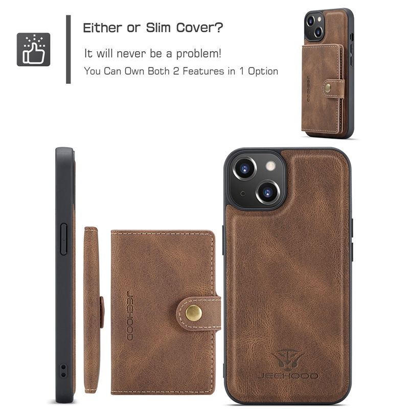 JEEHOOD iPhone 14 Plus 2-in-1 Magnetic Wallet Case