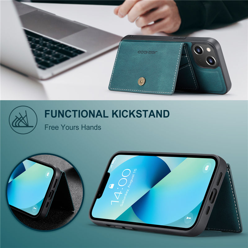 JEEHOOD iPhone 14 Plus 2-in-1 Magnetic Wallet Case