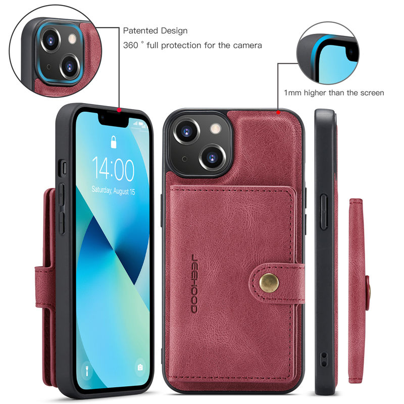 JEEHOOD iPhone 14 Plus 2-in-1 Magnetic Wallet Case