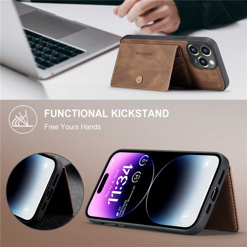 JEEHOOD iPhone 14 Pro 2-in-1 Magnetic Wallet Case