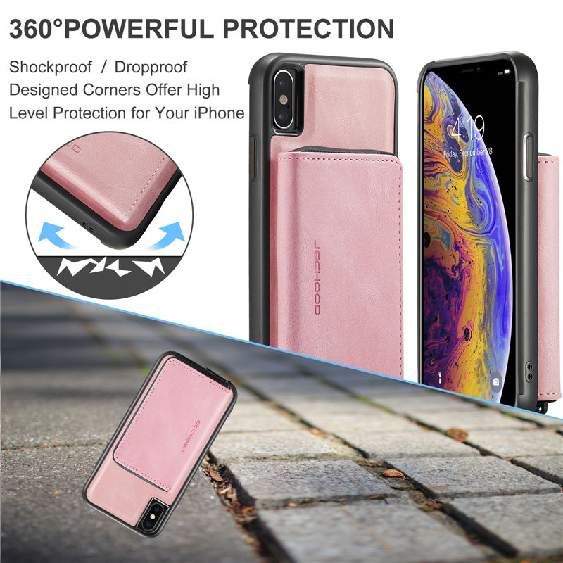 JEEHOOD iPhone XR Wallet Case