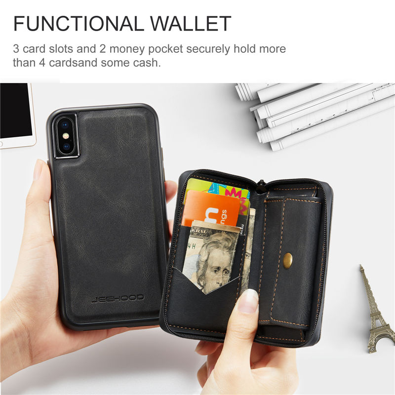 JEEHOOD iPhone XR Wallet Case