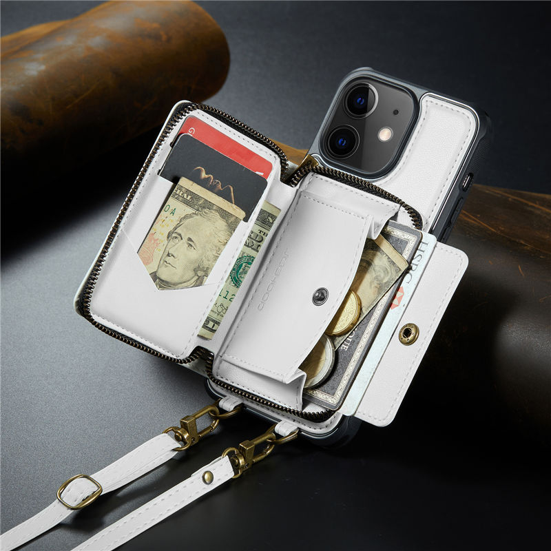JEEHOOD iPhone 11 Zipper Purse wallet case