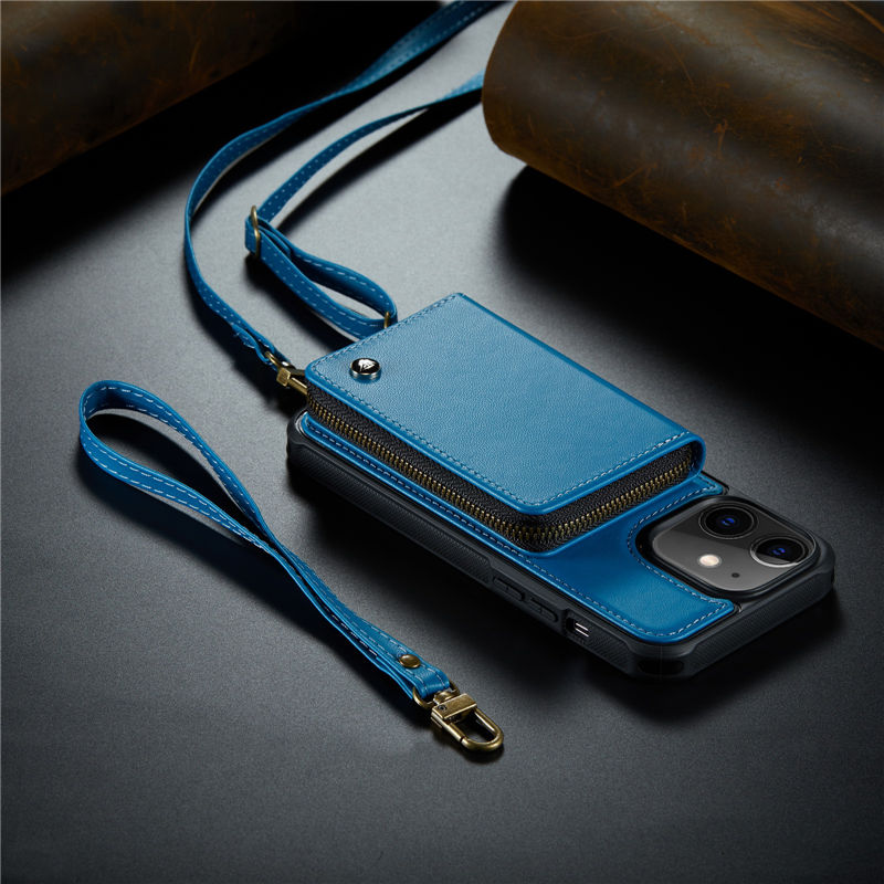 JEEHOOD iPhone 11 Zipper Purse wallet case