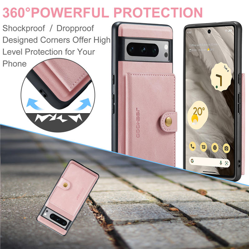 JEEHOOD Google Pixel 8 Pro Detachable 2 in 1 Magnetic Wallet Case