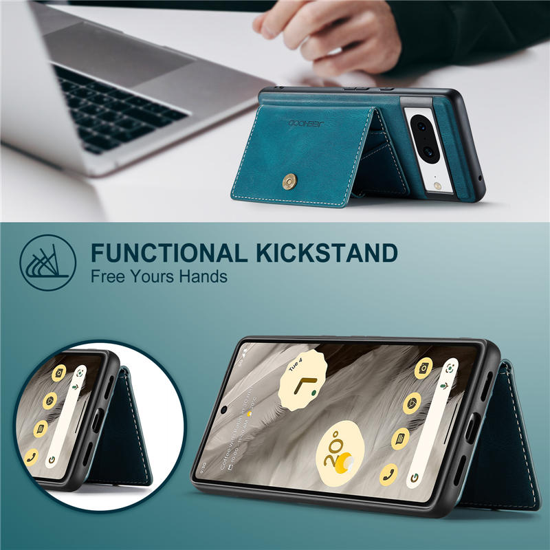 JEEHOOD Google Pixel 8 Detachable 2 in 1 Magnetic Wallet Case