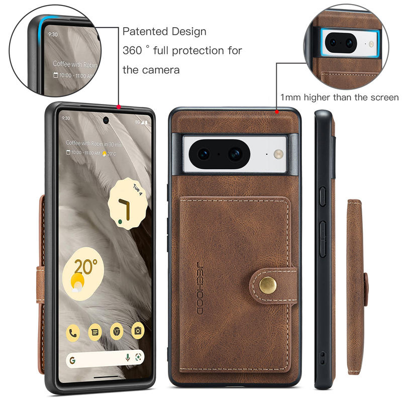 JEEHOOD Google Pixel 8 Detachable 2 in 1 Magnetic Wallet Case