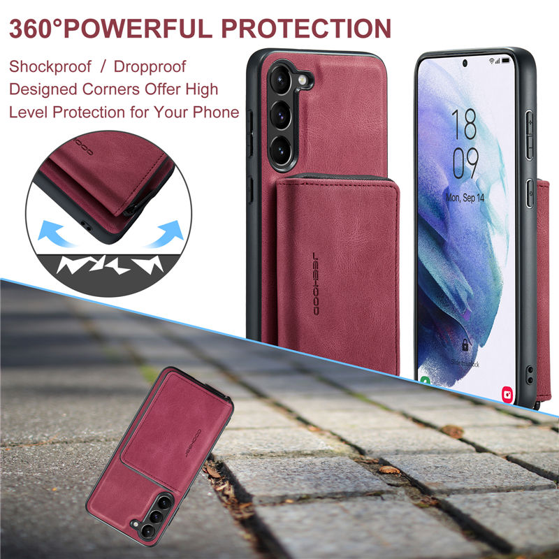 JEEHOOD Samsung Galaxy A14 4G/5G 2-in-1 Zipper Wallet Case