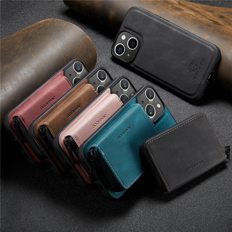 JEEHOOD iPhone 15 Wallet Case