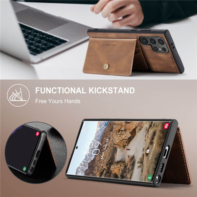 JEEHOOD Samsung Galaxy S25 Ultra 2-in-1 Magnetic Wallet Case