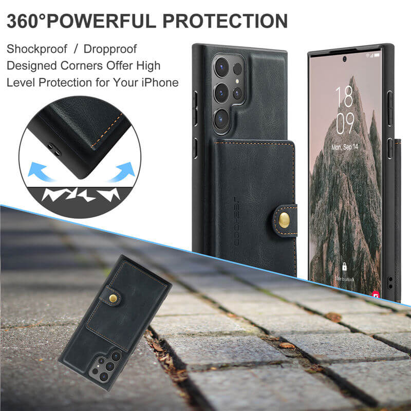 JEEHOOD Samsung Galaxy S25 Ultra 2-in-1 Magnetic Wallet Case