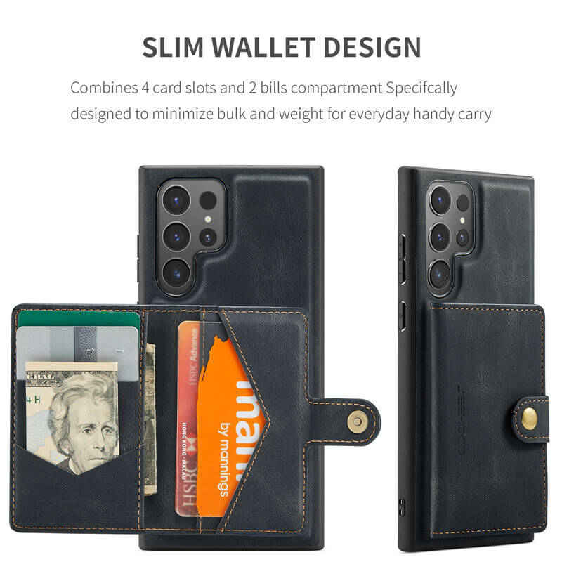 JEEHOOD Samsung Galaxy S25 Ultra 2-in-1 Magnetic Wallet Case