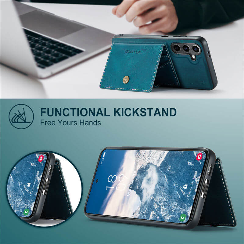 JEEHOOD Samsung Galaxy S24 Plus 2-in-1 Magnetic Wallet Case