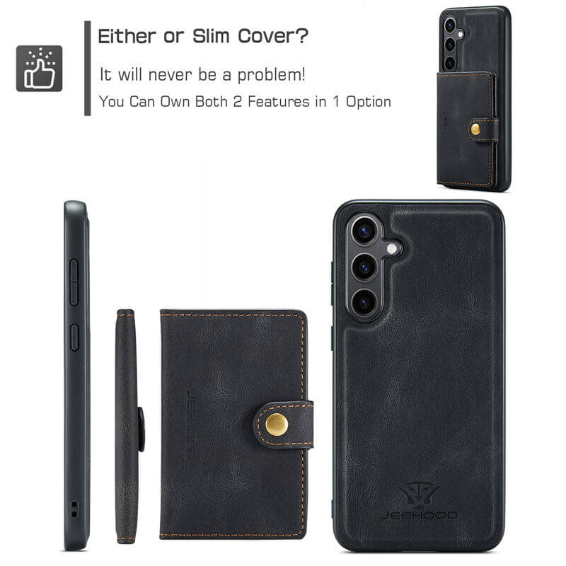 JEEHOOD Samsung Galaxy S24 FE 2-in-1 Magnetic Wallet Case