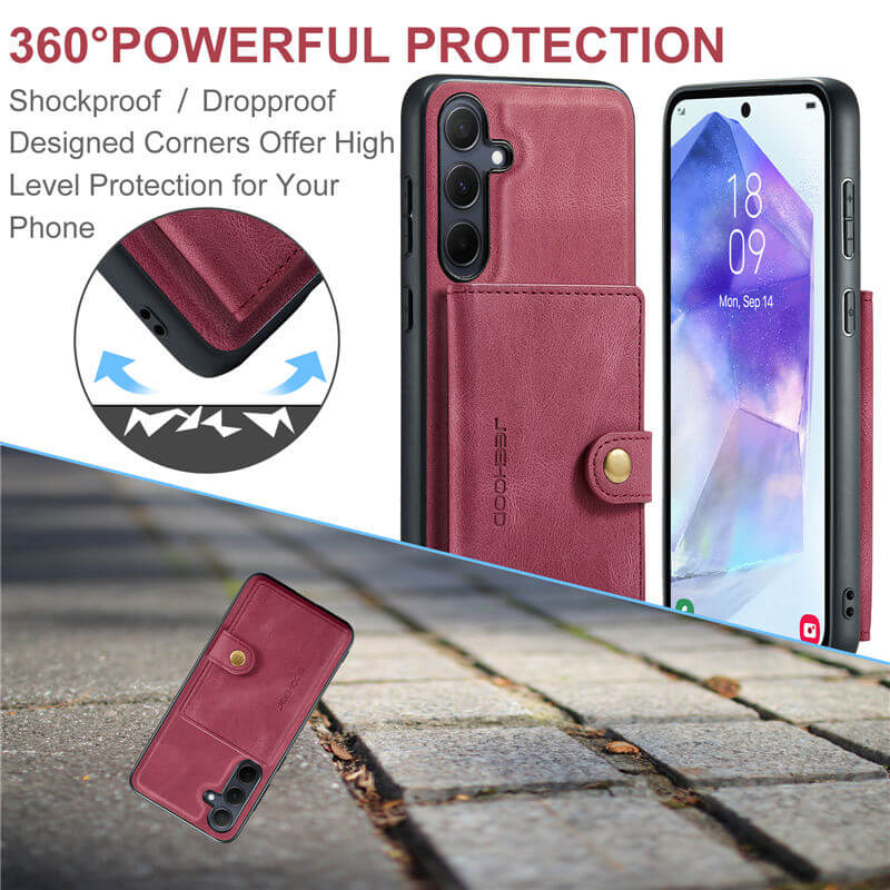 JEEHOOD Samsung Galaxy A55 Wallet Case