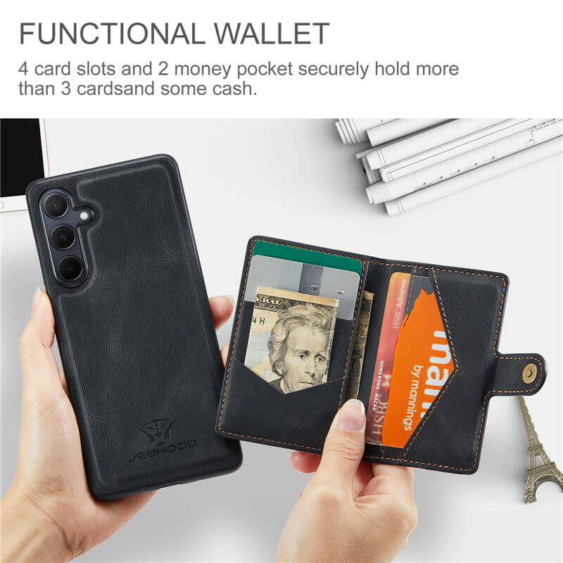 JEEHOOD Samsung Galaxy A55 Wallet Case