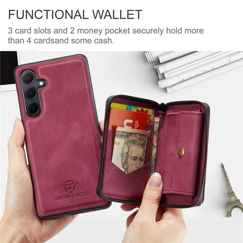 JEEHOOD Samsung Galaxy A55 Wallet Case