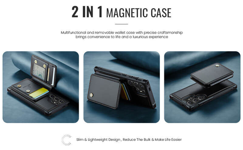 JEEHOOD Samsung Galaxy S24 Ultra Card Holder RFID Blocking Case