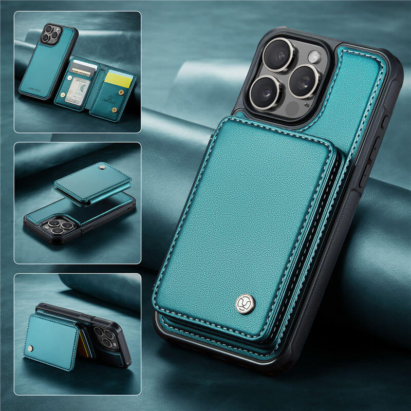 JEEHOOD iPhone 15 Pro Max 2-in-1 Magnetic Card Holder Case JEEHOOD iPhone 15 Pro Max 2-in-1 Magnetic Card Holder Case