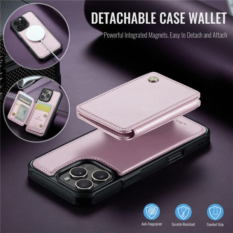 JEEHOOD iPhone 16 Pro Magnetic 2-in-1 Wallet Case