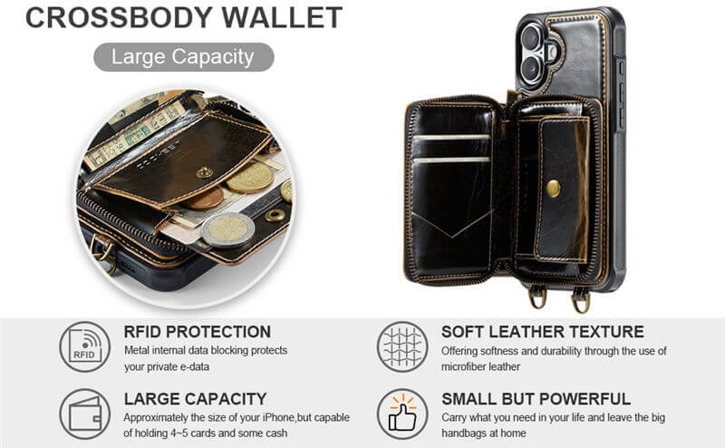 JEEHOOD iPhone 16 Wallet Case