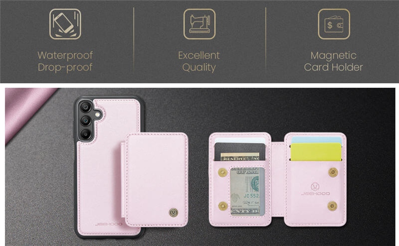 JEEHOOD Samsung Galaxy A15 Magnetic 2-in-1 Wallet RFID-blocking Case