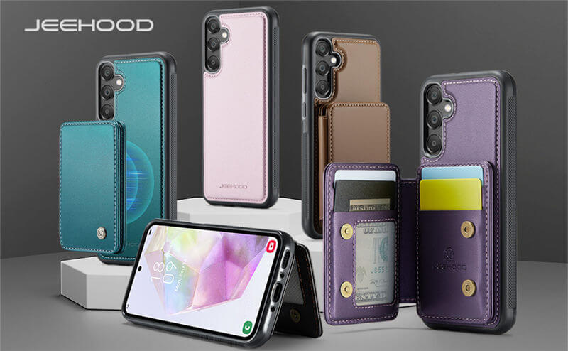JEEHOOD Samsung Galaxy A35 Magnetic 2-in-1 Wallet RFID-blocking Case