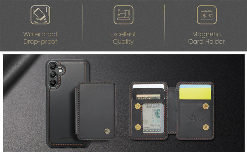 JEEHOOD Samsung Galaxy A35 Magnetic 2-in-1 Wallet RFID-blocking Case