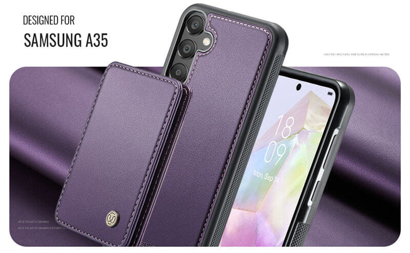 JEEHOOD Samsung Galaxy A35 Magnetic 2-in-1 Wallet RFID-blocking Case