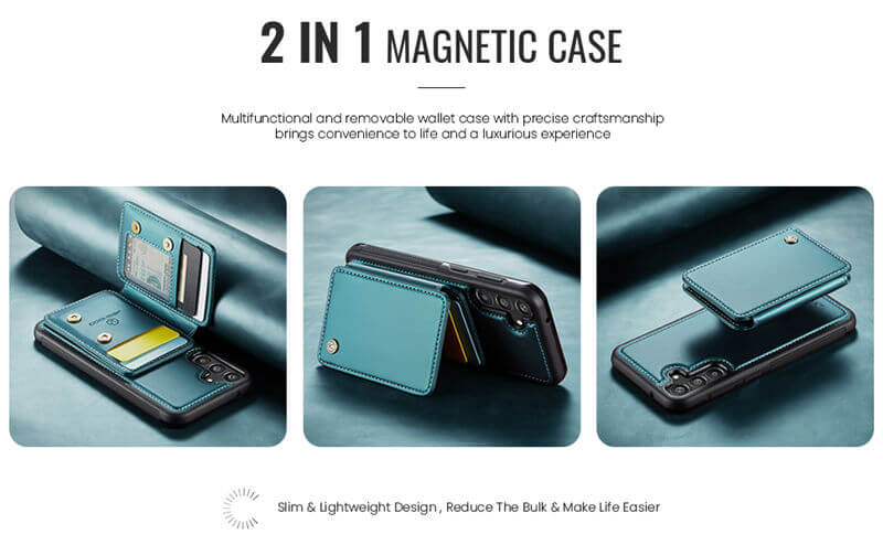 JEEHOOD Samsung Galaxy A35 Magnetic 2-in-1 Wallet RFID-blocking Case
