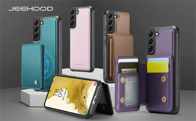 JEEHOOD Samsung Galaxy S22 Plus Magnetic 2-in-1 Wallet RFID-blocking Case