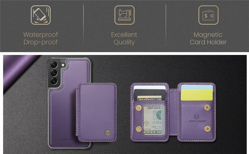 JEEHOOD Samsung Galaxy S22 Plus Magnetic 2-in-1 Wallet RFID-blocking Case