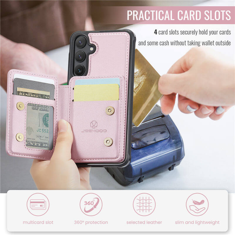 JEEHOOD Samsung Galaxy S23 FE Magnetic 2-in-1 Wallet Case